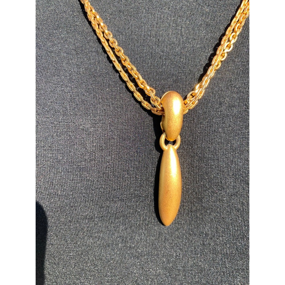Women's Gold Tone‎ Chain Link Necklace Jewelry Pendant Used